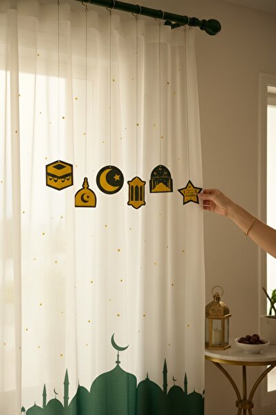 NadirAmbalaj 6'lı Ramazan Dekoratif Asma Süs Seti - Hoş Geldin Ya Şehri Ramaz...