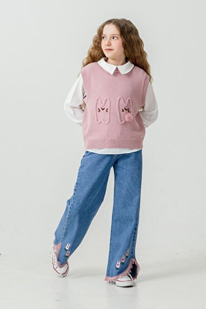 Minigimin Cicileri Set de 3 piese pentru mini-mi cu tricotaj cu pompon și căm...