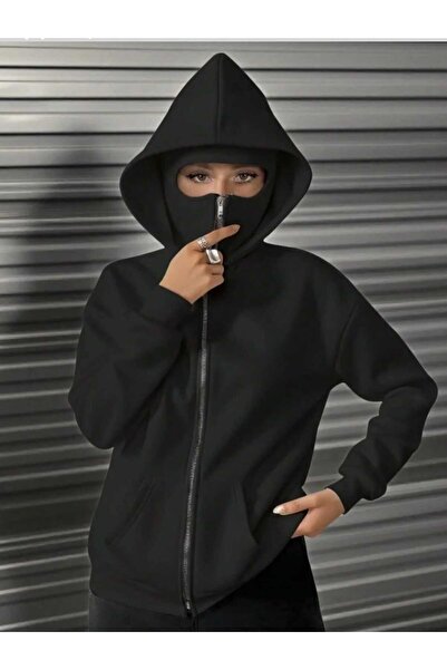 ELAN WEAR Masked Hooded Sweatshirt Hoodie