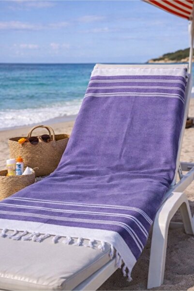 Mulberry Diamond Patterned Cotton Peshtemal Beach Towel 100X170 cm – Suitable...