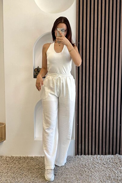 Noa&Noa Lined Wide Leg Trousers - Ecru Ekru