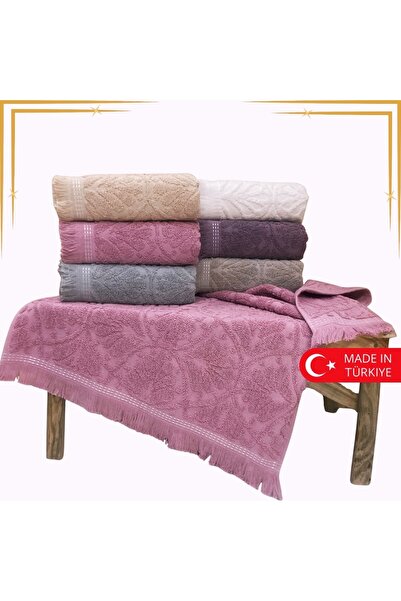 Bilmar Bukle Jacquard Fringed Gonca Patterned Hand and Face Towel 50 X 90 cm ...