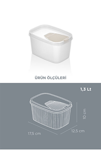 Lova 1,3 Litre Erzak Saklama Kabı 2’li Set – Şeffaf, Kapaklı, Gıda Temasına U...