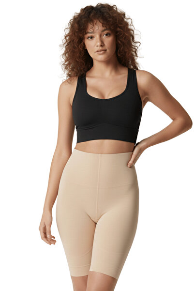 BEYBOS Non-Marking Laser Cut t Shaping / Sculpting Corset Shorts - Beige