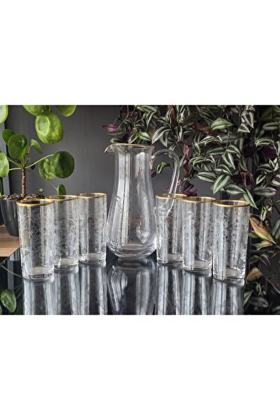 FERMATO 7-Piece Pantoğraflı Gilded Rakı Set