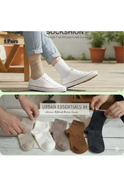 SOCKSHION Unisex Soft Colors Cotton Half Socks College Socks Set