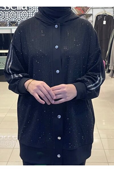 ERVA Kadın Rahat Kalıp Taş Detaylı Çıtçıtlı Takım