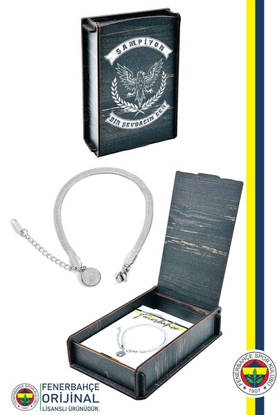 Fenerbahçe Orijinal Lisanslı FB İtalyan Ezme Çelik Bileklik Bileklik Hediyeli...