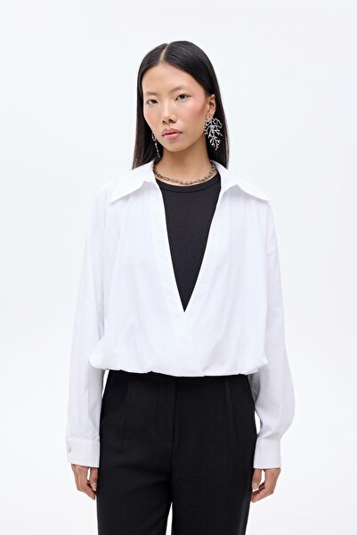 Quzu Women's Blouse Blz01067 White