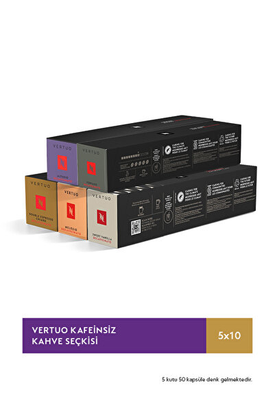 Nespresso Vertuo Kafeinsiz Kahve Seçkisi - 50 Kapsül