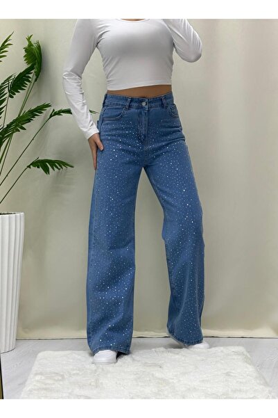 BERİLLİON NOKTA TAŞLI LİKRASIZ TAM KALIP JEAN
