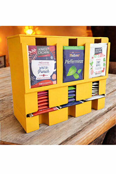 Past Pratik Poşet Çay Standı - 3 Bölmeli Poşet çay düzenleyici