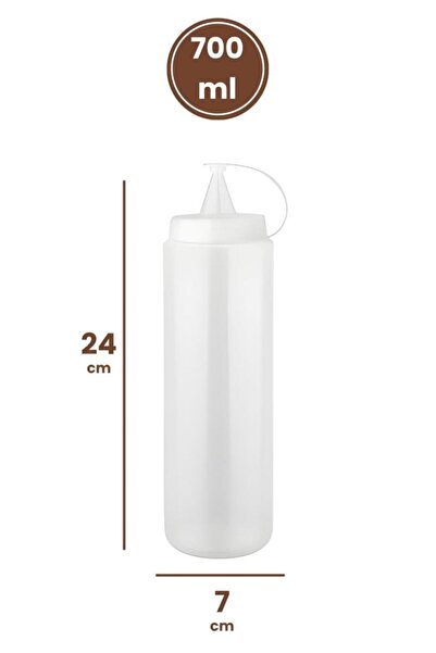 Flora Kapaklı Şeffaf Yağdanlık ve Sosluk 2’li Set, Yağ Sirke Ketçap Mayonez Çikolata Şişesi 700 ml 2 Adet