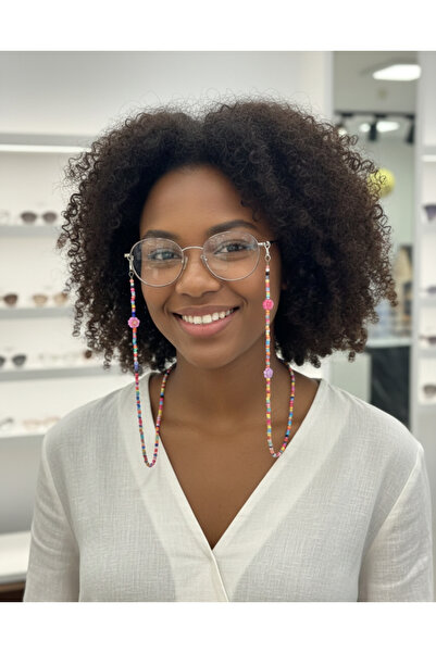 YONGA'S BOUTİQUE حبل نظارات شمسية متعدد الألوان مصنوع من الفيمو وخرز الرمل