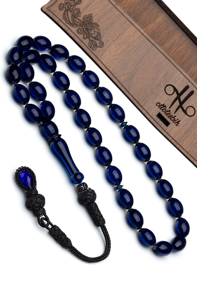 EHİNOS طرابزون محبوك يدويا كازازيلي شرابة الليل الأزرق النار العنبر مسبحة