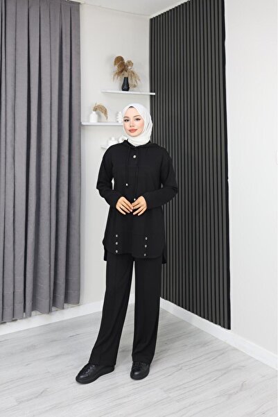 GÖZDE GİYİM Modal Double Suit Cap Hooded with Embroidery