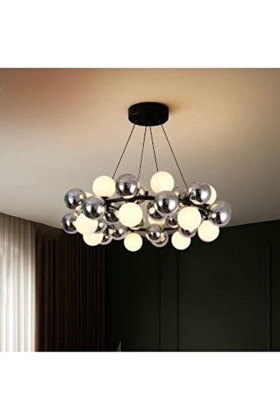 Cristalin Aydınlatma Krom Detaylı Lüx Modern 75 cm Avize