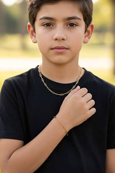 derokas 316 L Steel Boy's Atac Necklace Bracelet Set Does Not Cause Allergies...