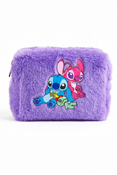 MakeWell Cute Stitch Plush Bag - Zippered Purple - Girl's Gift