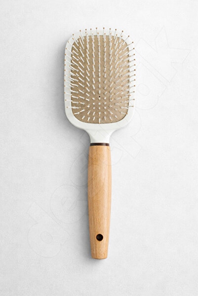 Destpak مشط فك التشابك (مع مرآة) بمقبض من الخيزران - ضغط هوائي - مجرفة - مشط ...