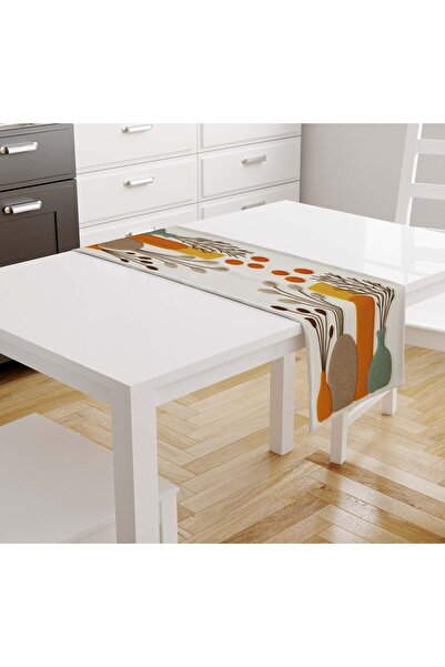 Şah Dekor مفرش طاولة رقمي مطبوع بنمط التطريز الرقمي مطبوع باللون الأصفر البرت...