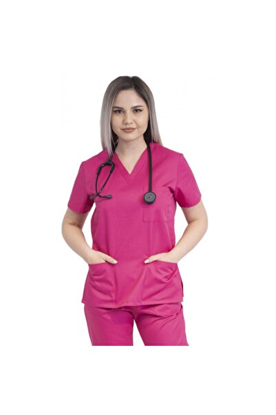 LifeStyle Medical Bluza medicala unisex tercot, XXL, ciclam