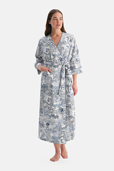 Dagi Μπλε Πανοραμικό με τύπωμα Υφαντό Ρόμπα