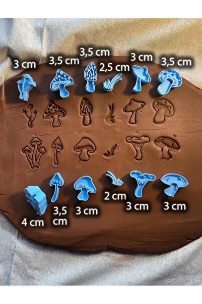Enbceramic 12 ADET 4 cm-2 cm MANTAR KALIP KURABİYE-SERAMİK-POLİMER KİL KALIP