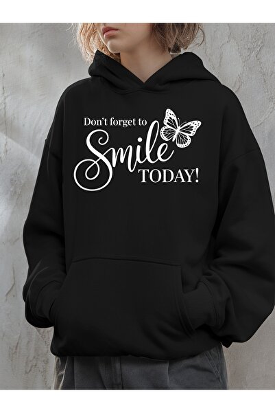 Deocept Unisex Smile Today Printed Hooded Kangaroo Pocket Comfortable Fit Ove...