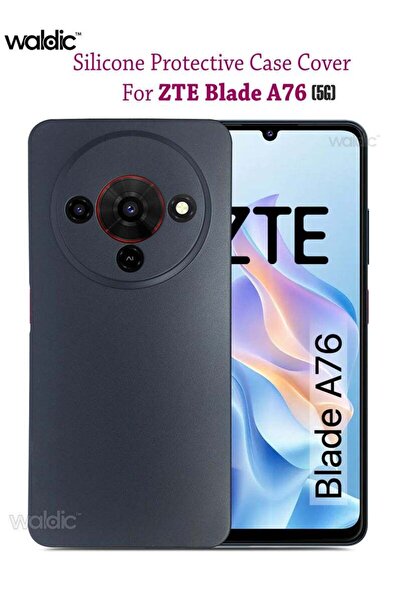 Generic ZTE Blade A76 5g Premium Silicone Protective Back Case Cover - Black