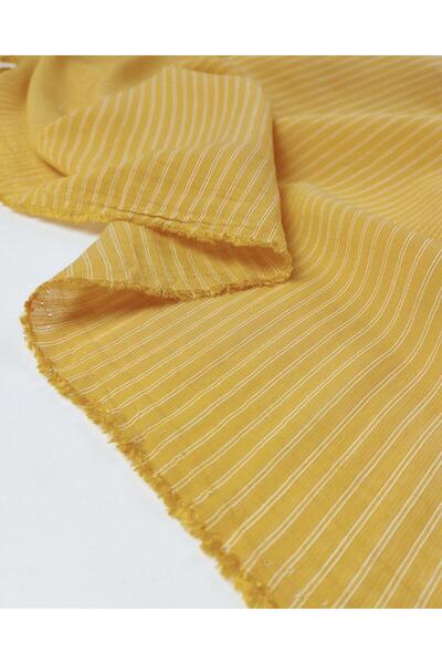 Kumaş Parça Țesătură din viscoză de culoare muștar (lățime 140 cm x lungime 2...