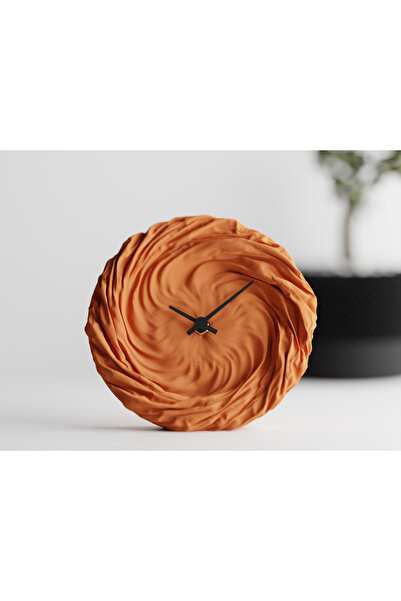 Vuslat Hediyelik Dekoratif Modern Masa Saati Turuncu Siyah 18 x 18 cm ölçüler...