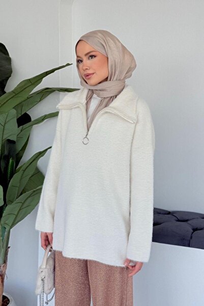 Şulemoda Giyim Niobe Angora Casual Sweater Cream