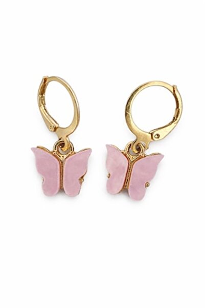 OEM Elegant Earrings with Pink Butterfly Pendant