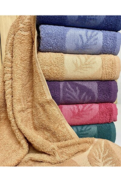 Bilmar Bukle Jacquard Leaf Patterned Hand and Face Towel 50 X 90 cm X 3 Pieces