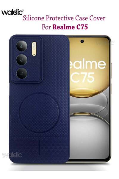 Generic Realme C75 Premium Silicone Protective Back Case Cover - Blue