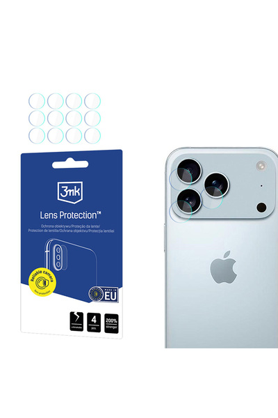 3MK Folie iPhone 17 Pro Lens Protection, transparenta (Pachet 4buc.)