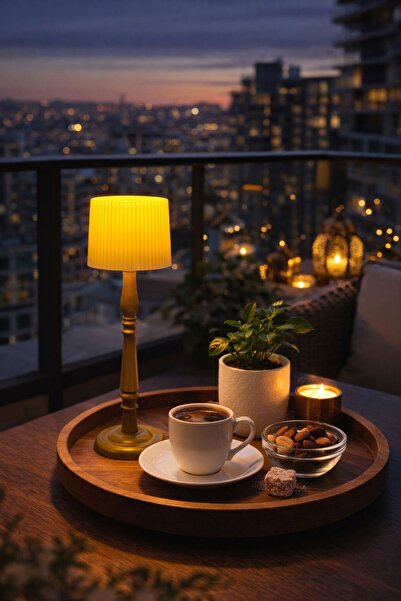 NOVATECH İNOVASYON Mini Abajur Lambader Pilli Mum İle Kullanım Ev Dekorasyonu...