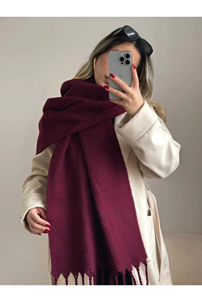 LEROSY CO. Soft Textured Pinterest Scarf Burgundy