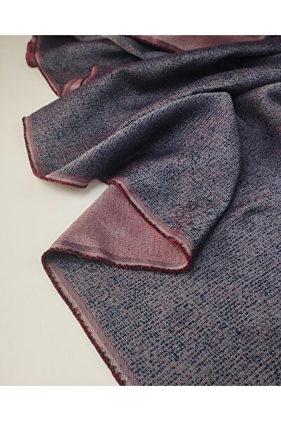 Kumaş Parça Brocade Fabric in Gray, Red, and Blue Colors Width: 130