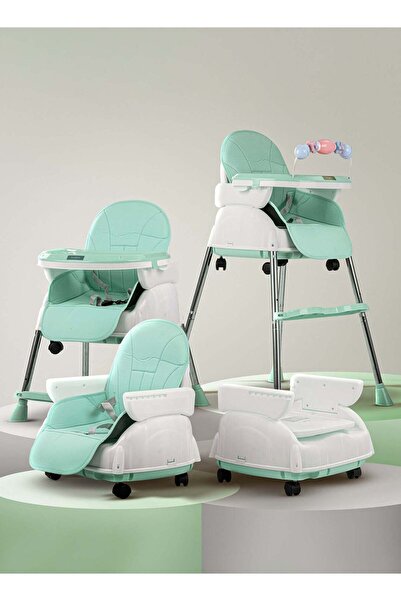 BAYBEE 4-in-1 convertible high chair with adjustable height, tray, footrest &...