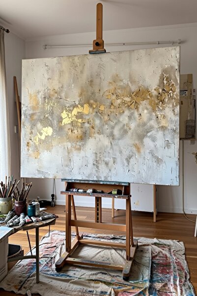 Nurşahın Resimleri El Yapımı Soyut Dekoratif Kanvas Tablo