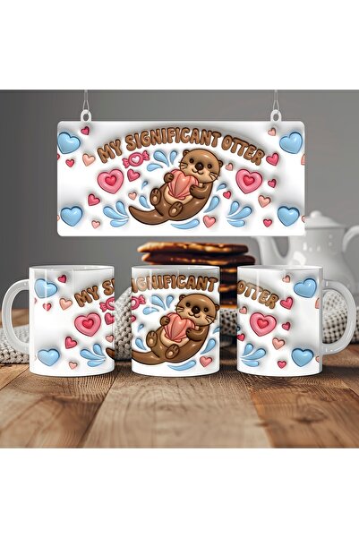 Beramussa 1 Mug with Otter Figure – My Significant Otter Written Heart Mug – ...