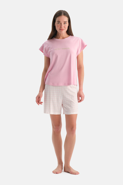 Dagi Embroidered Detail T-Shirt Shorts Set