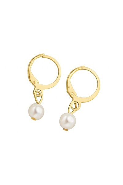 OEM Elegant Earrings with White Pearl, Gold