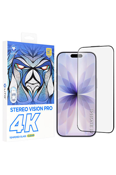 Lito iPhone 17 D+ Max 4K glass screen protector, black