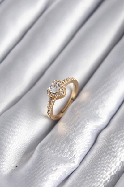 cleovibe النحاس الذهب اللون الزركون حجر القلب سحر نموذج خاتم المرأة