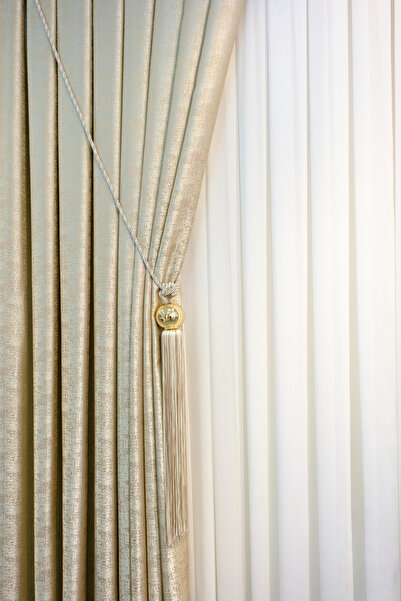 KN Tekstil 100*260 Bej vizon fon (Sık pile) (Braçol hediyeli)