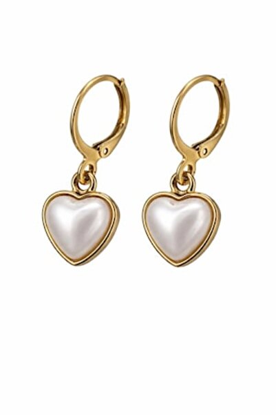 OEM Elegant Earrings with Heart Pendant, Pearl, Gold
