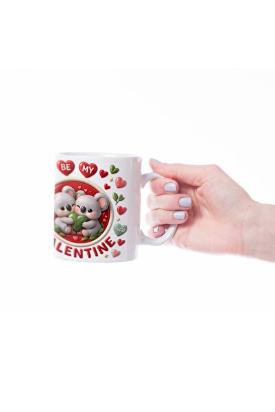 Beramussa Koala Couple Figured Mug – Cup with Heart Lover Design – Gift for Y...